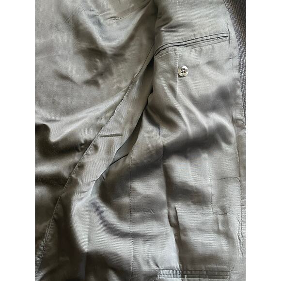 Oscar de la Renta Men’s 100% Lambswool Blazer Sport Coat 42L Gray 3-Button - Picture 6 of 7